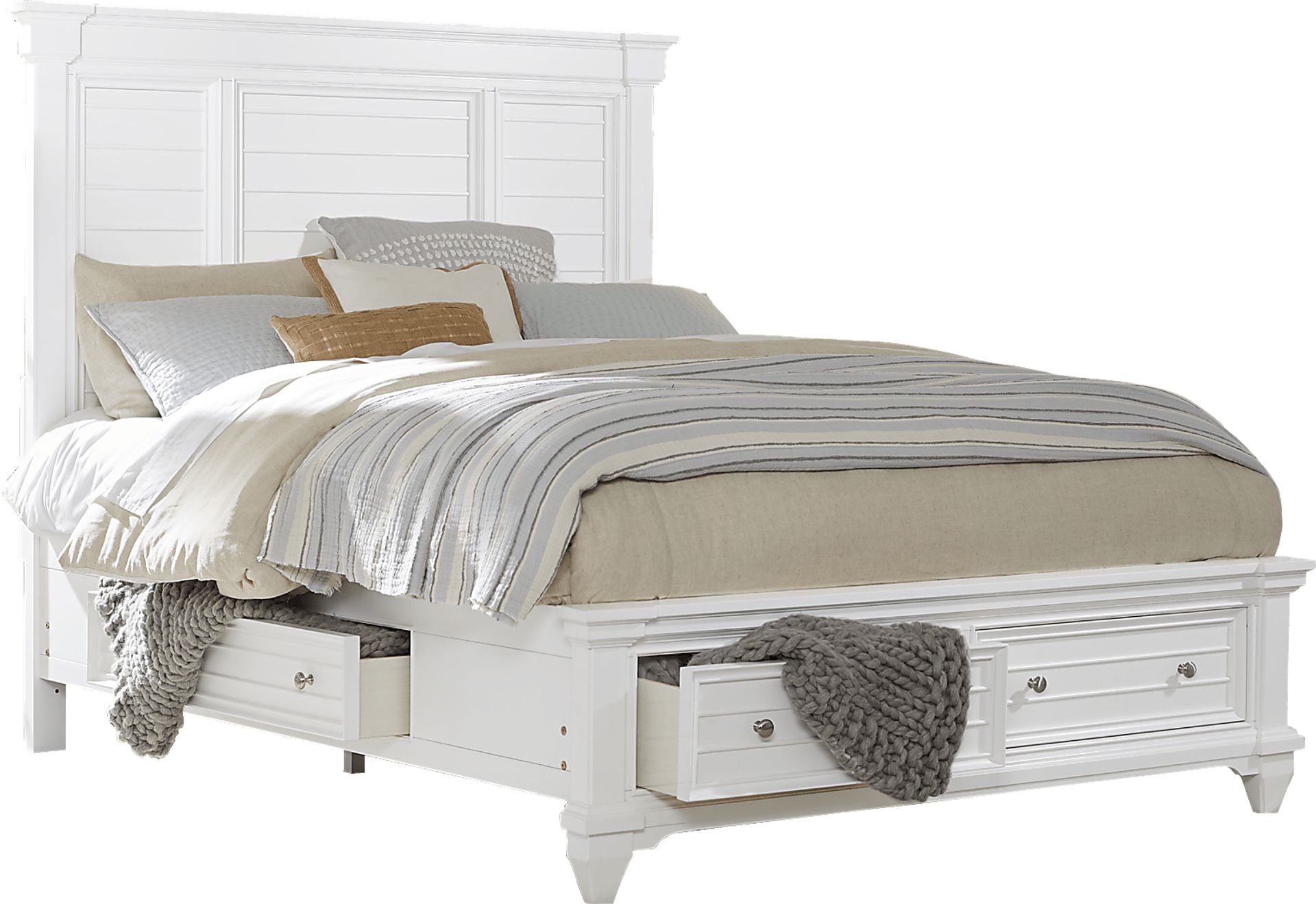 Hilton Head White 5 Pc King Storage Bedroom - Image 3