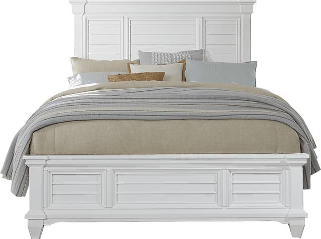 Hilton Head White 3 Pc King Panel Bed - Thumbnail - Image 1