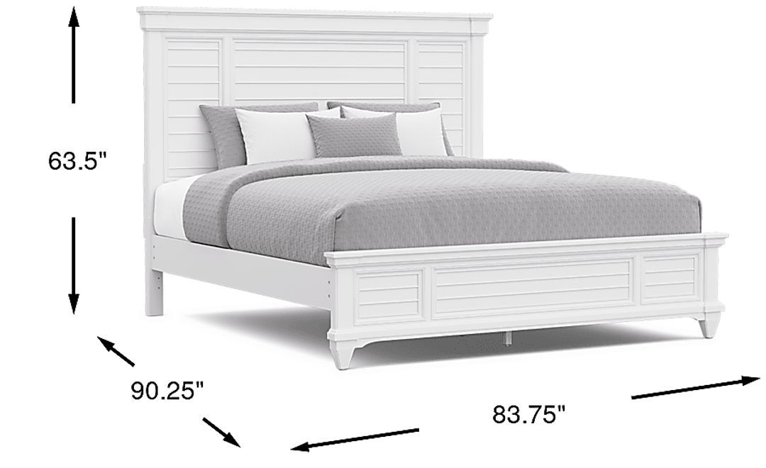 Hilton Head White 3 Pc King Panel Bed
