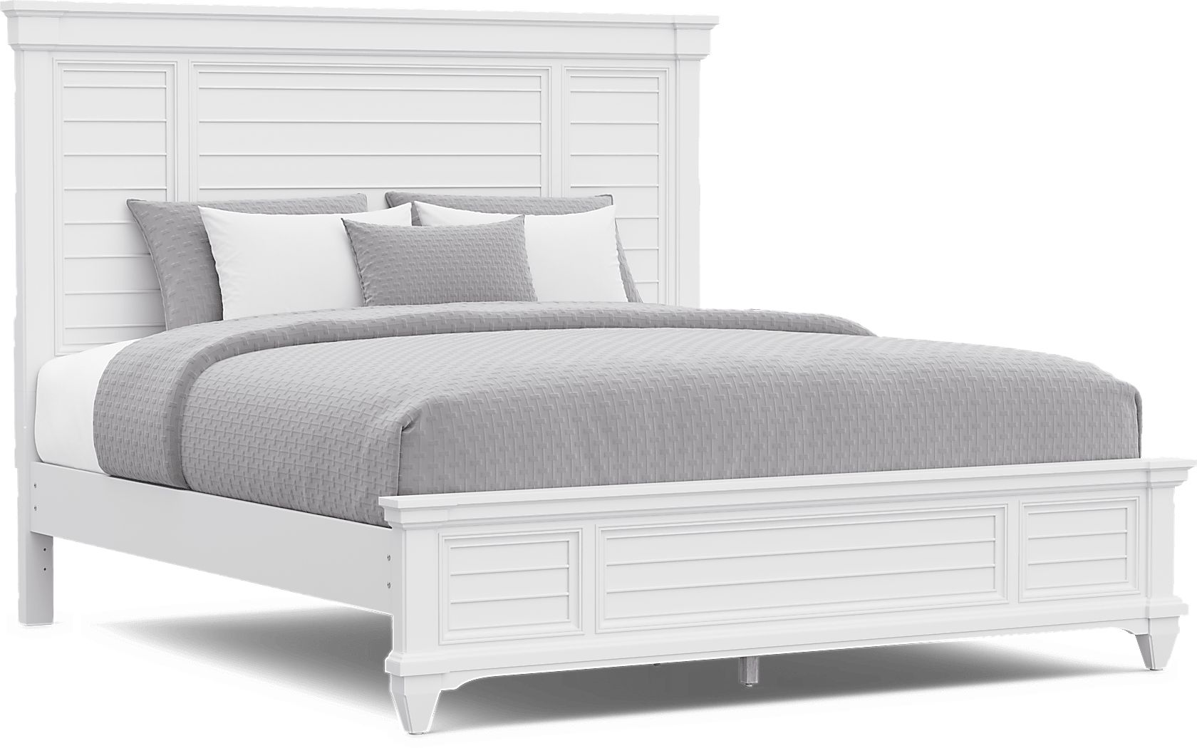 Hilton Head White 3 Pc King Panel Bed