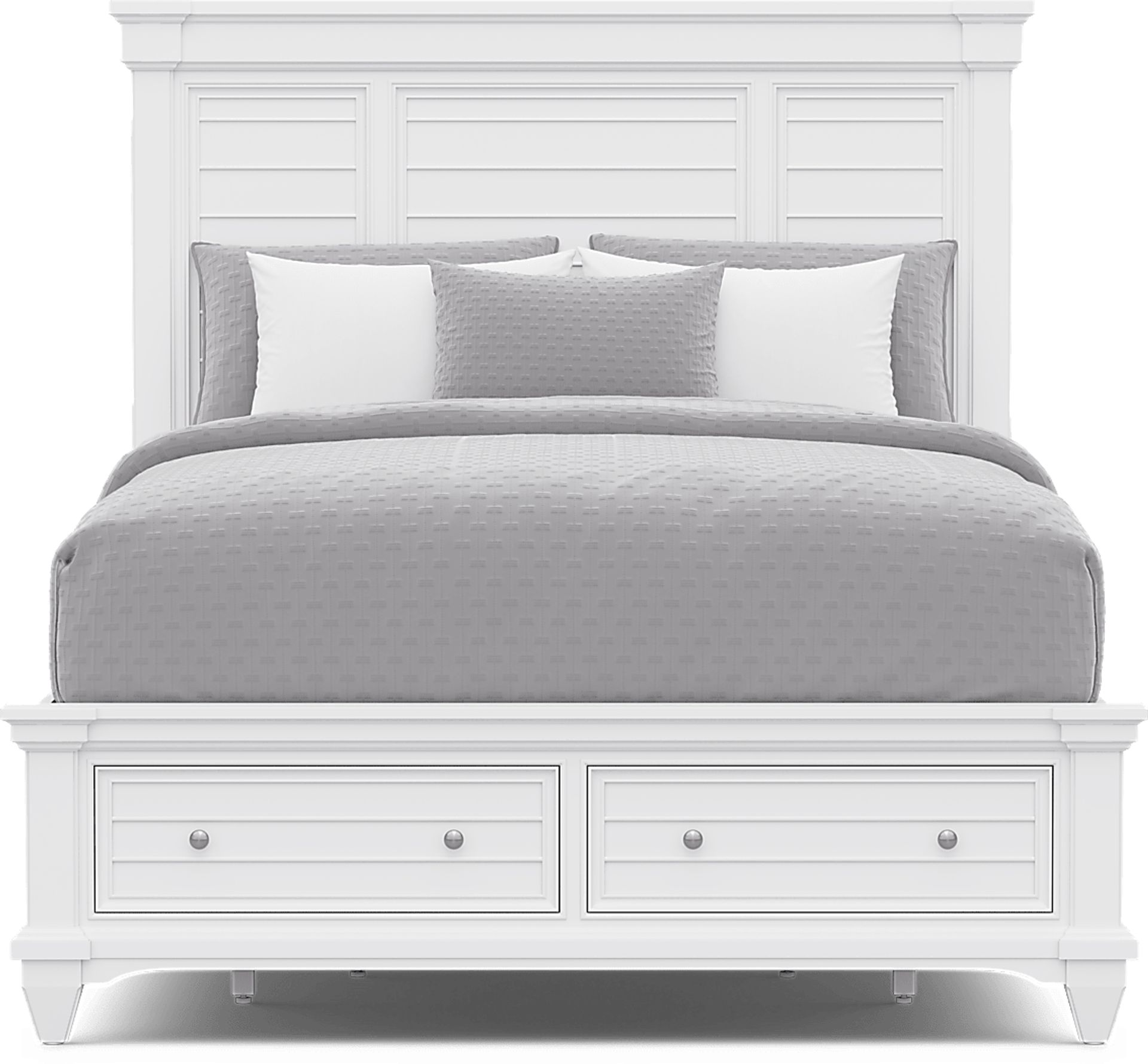 Hilton Head White 3 Pc Queen Panel Bed with Storage - Image 3