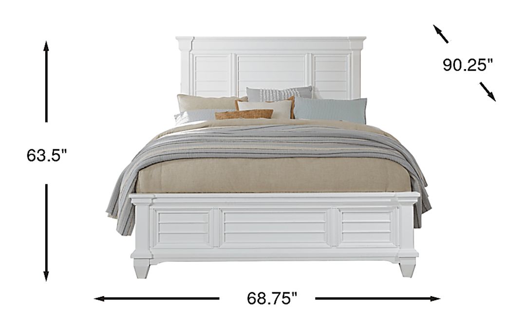 Hilton Head White 3 Pc Queen Panel Bed