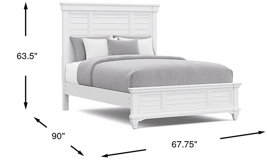 Hilton Head White 3 Pc Queen Panel Bed