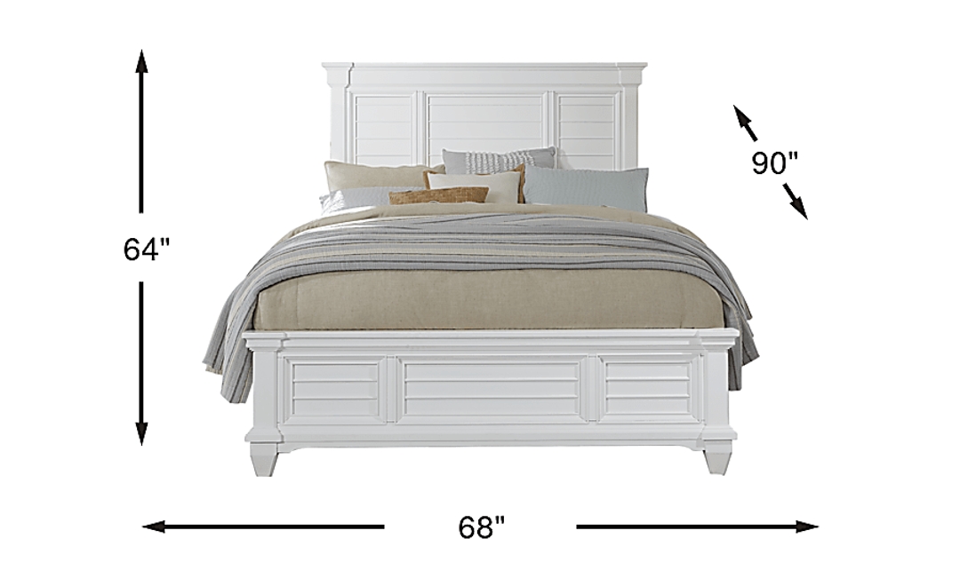 Hilton Head White 3 Pc Queen Panel Bed
