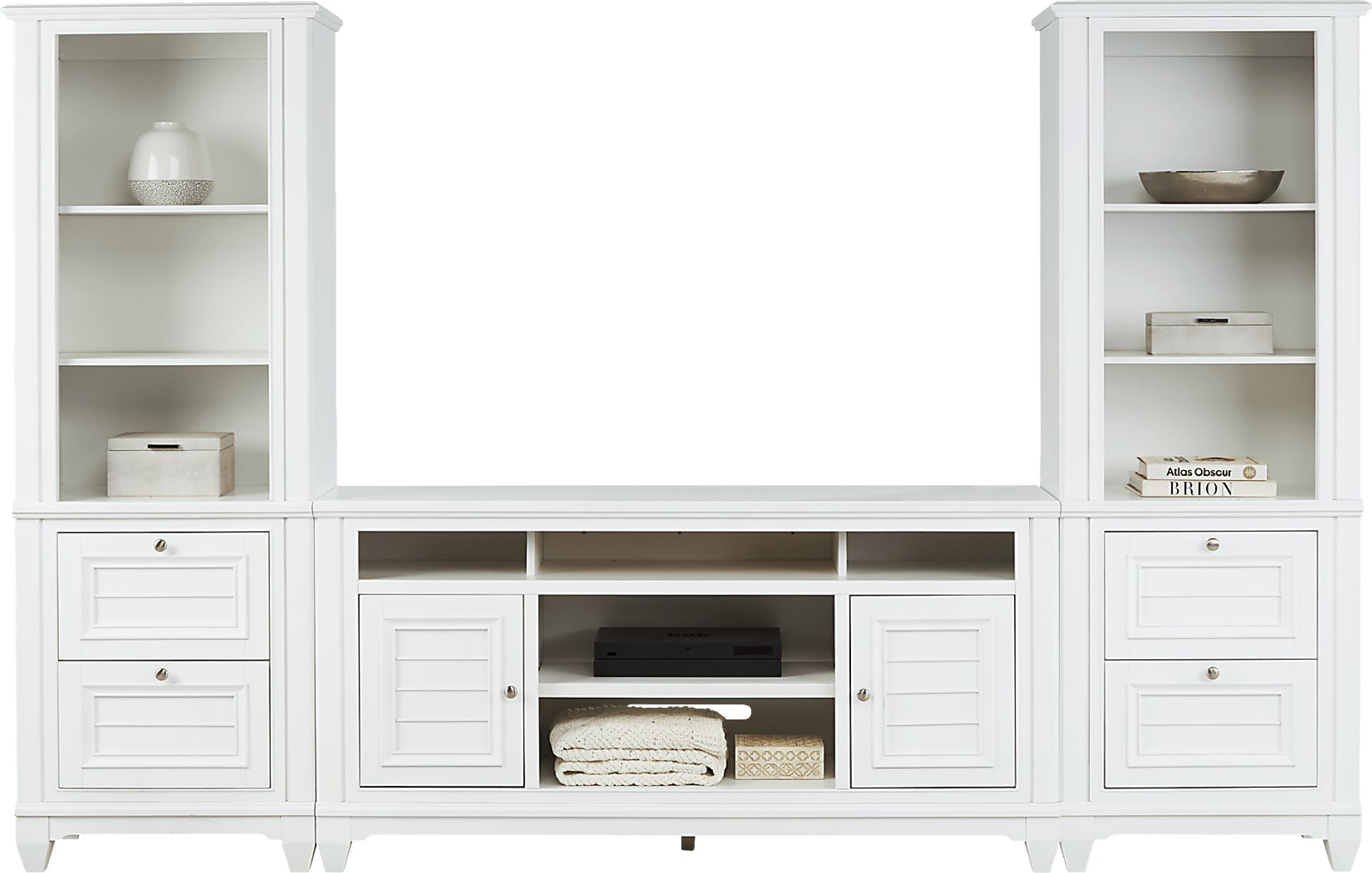 Hilton Head White 3 Pc Wall Unit with 66 in. Console - Image 1