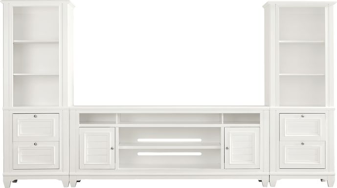 Hilton Head White 3 Pc Wall Unit with 82 in. Console