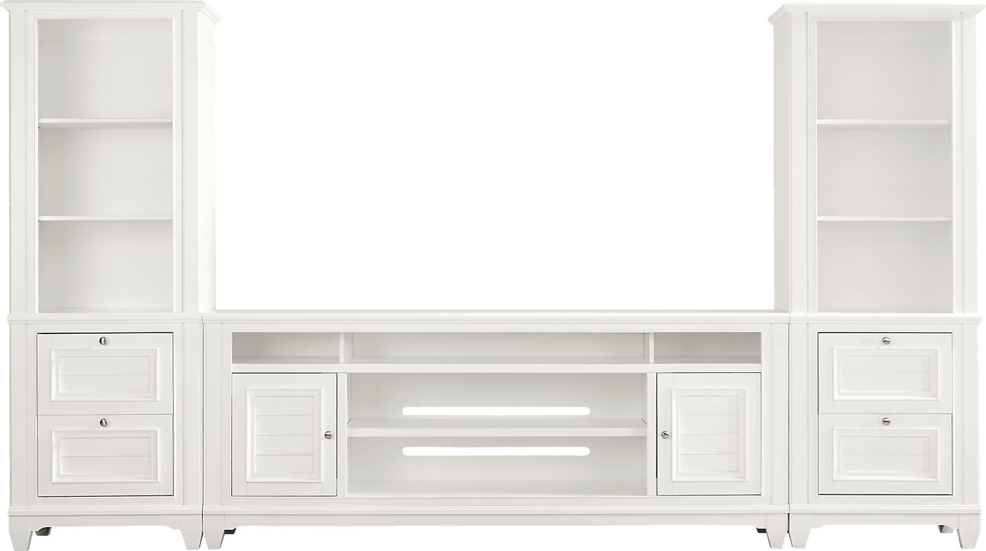 Hilton Head White 3 Pc Wall Unit with 82 in. Console - Image 1