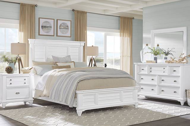 Hilton Head White 3 Pc King Panel Bed - Thumbnail - Image 2