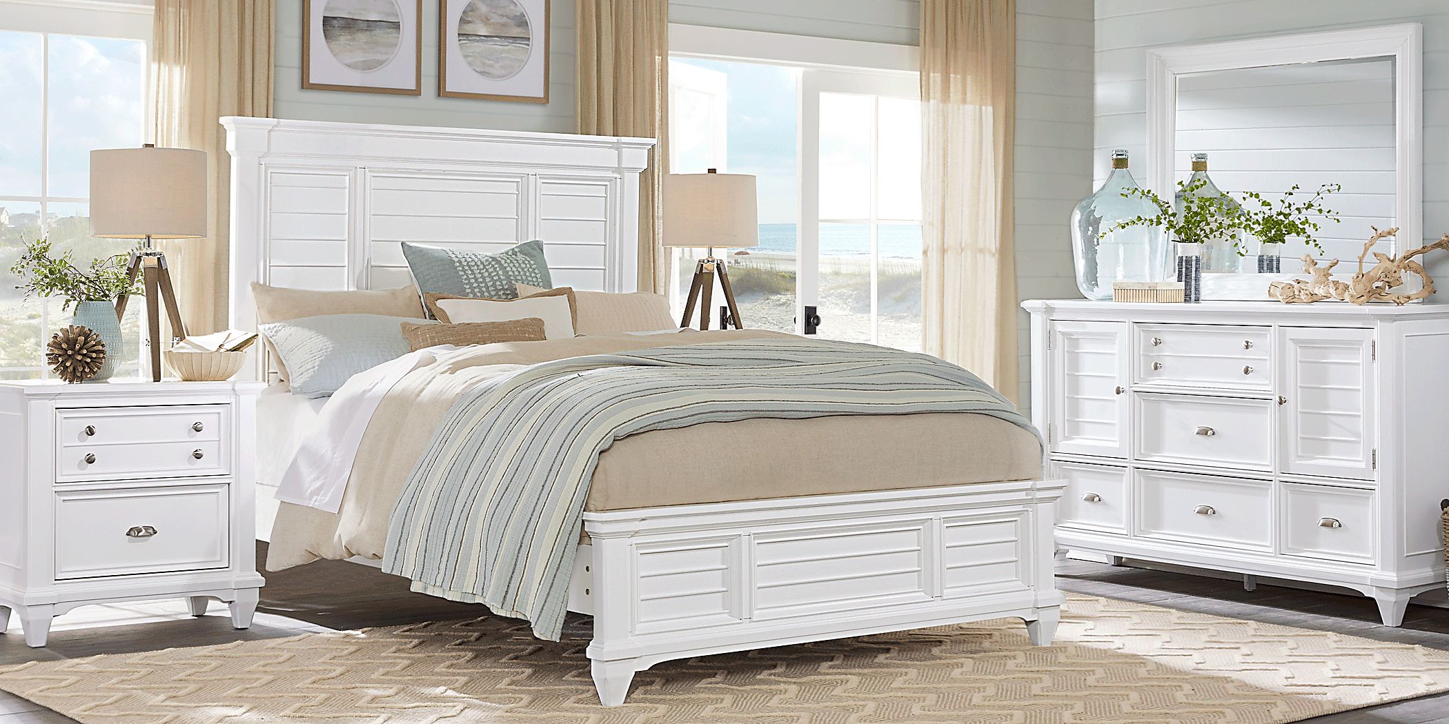Hilton Head 5 Pc White Colors,White King Bedroom Set With Door Dresser ...