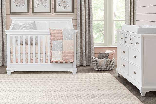 Hilton Head White 5 Pc Nursery with Toddler Rails - Thumbnail - Image 1