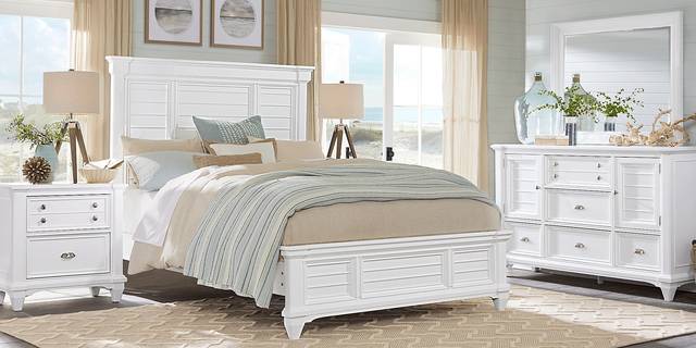 Hilton Head White 3 Pc Queen Panel Bed - Thumbnail - Image 2