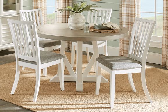 Hilton Head White 5 Pc Round Dining Room