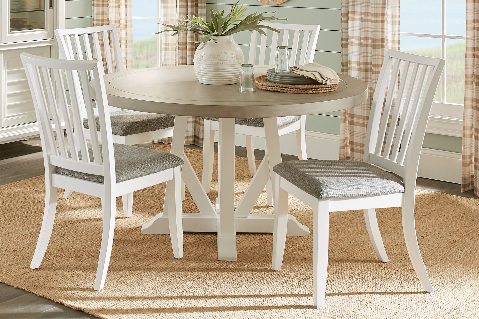 Hilton Head White 5 Pc Round Dining Room - Image 1