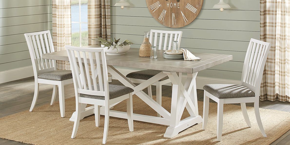 Hilton Head 5 Pc White Colors White Ice White Dining Room Set With