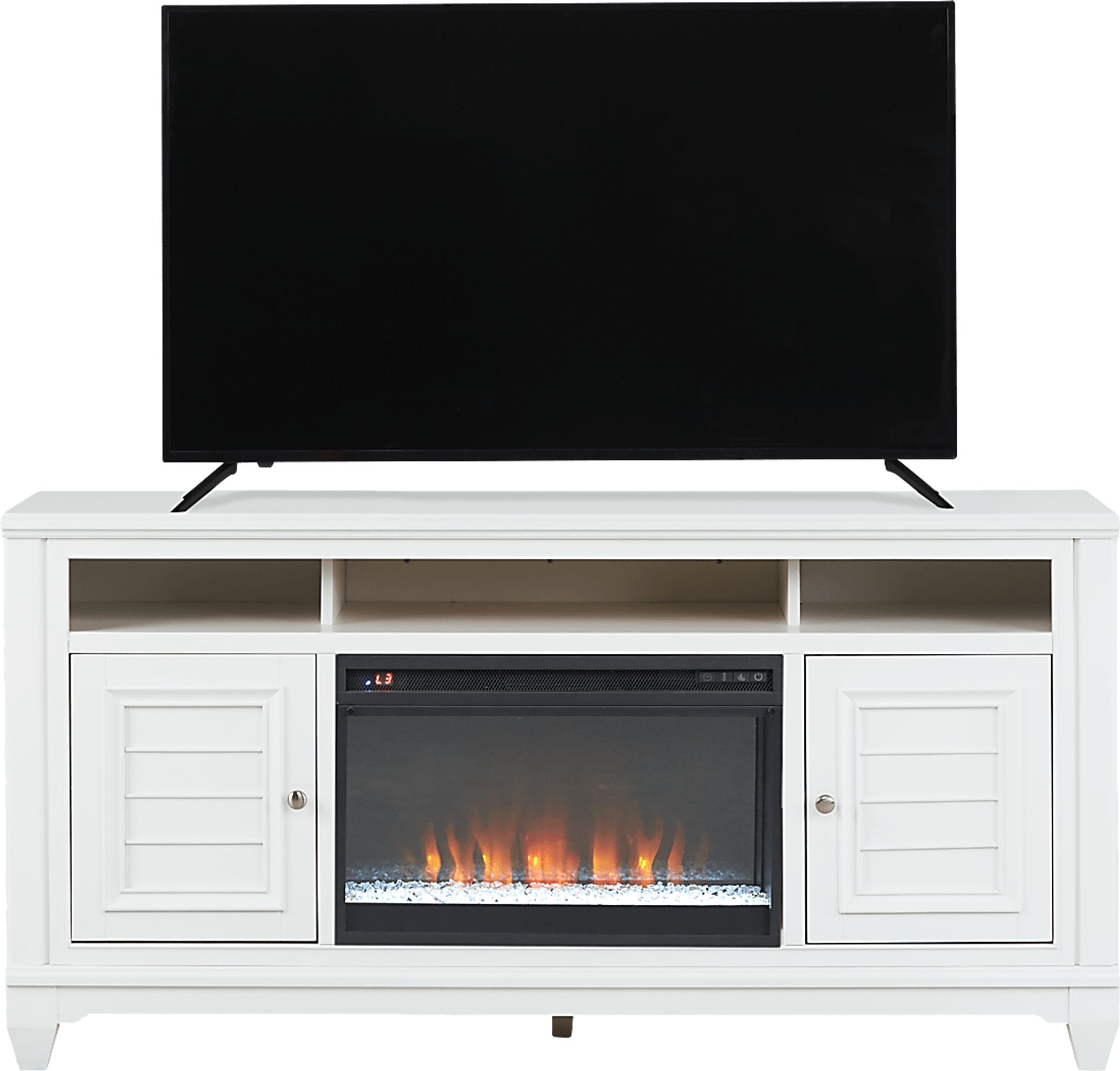 Hilton Head White 66 in. Console with Electric Fireplace - Image 2