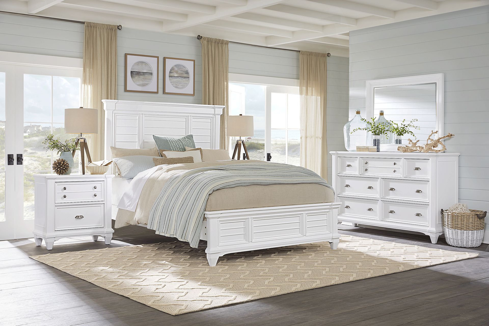 Hilton Head 7 Pc White Colors,White Queen Bedroom Set With Dresser ...