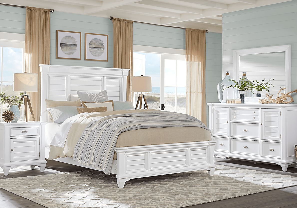 Hilton Head White 7 Pc Queen Panel Bedroom Rooms To Go