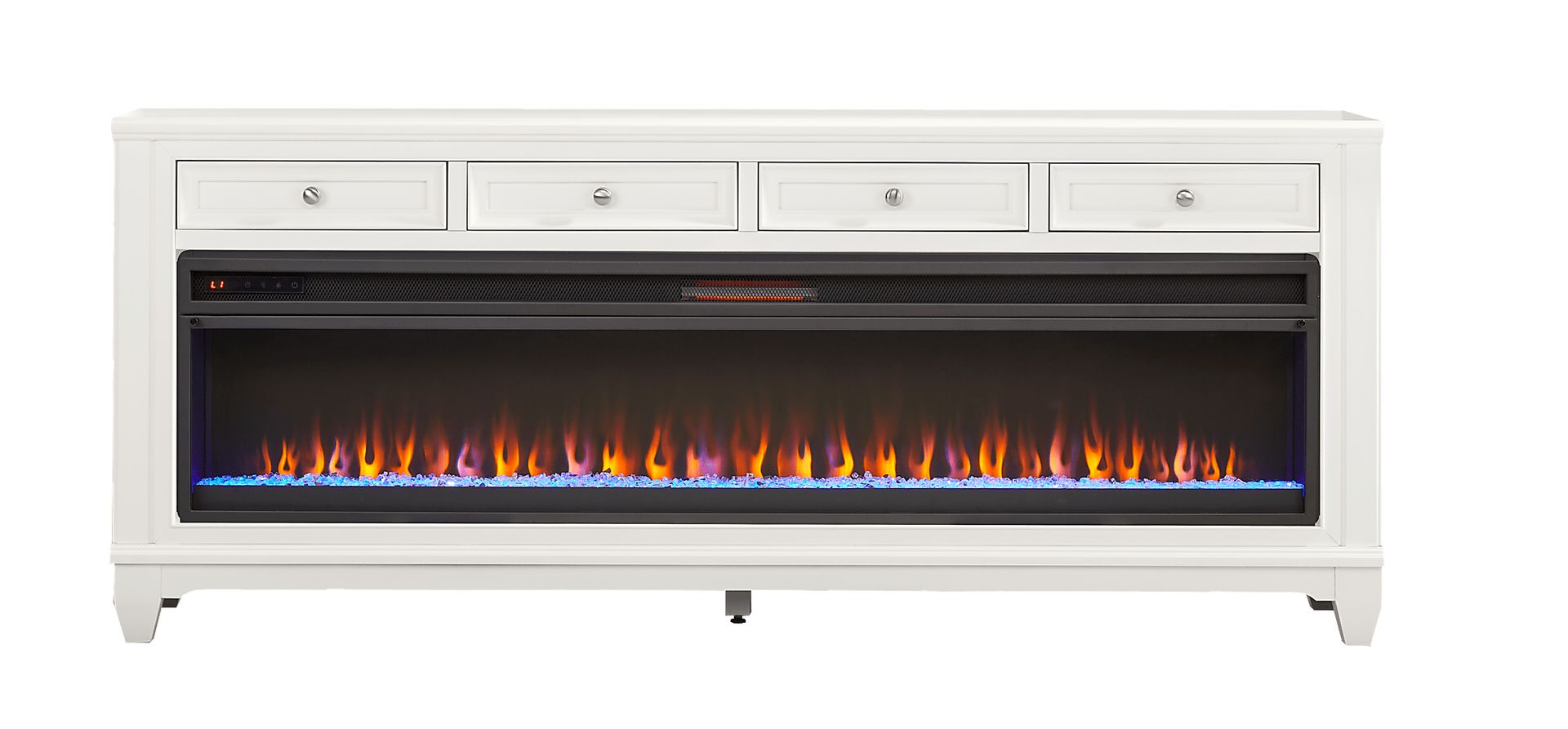 Hilton Head White 80 in. Console with Electric Fireplace - Image 1
