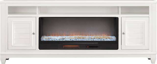 Hilton Head White 82 in. Console with Electric Fireplace - Thumbnail - Image 1