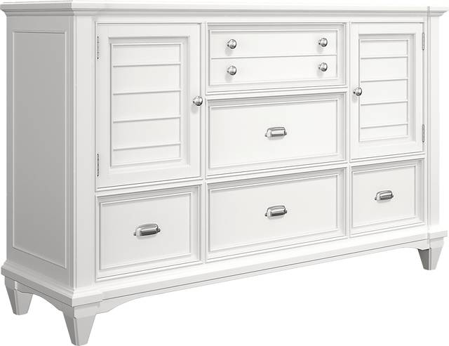 Hilton Head White 5 Pc Queen Storage Bedroom - Thumbnail - Image 9