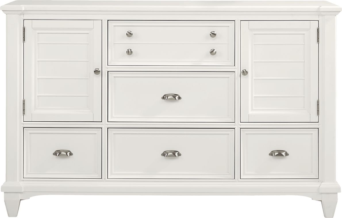 Hilton Head White 5 Pc Queen Storage Bedroom
