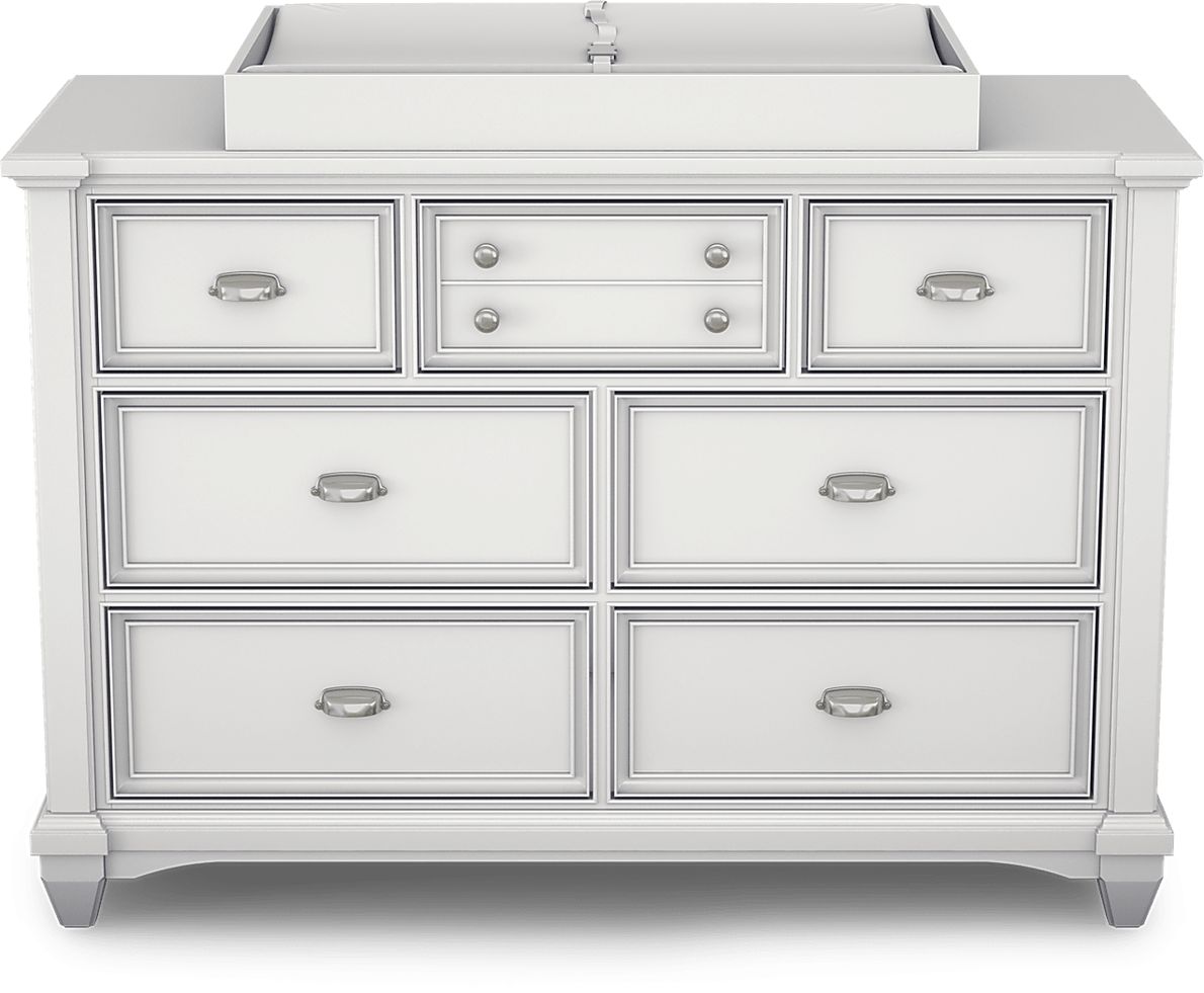 Hilton Head White Dresser with Changing Topper and Pad