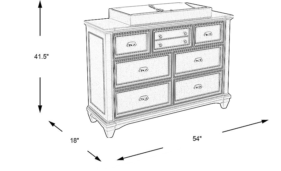 Hilton Head White Dresser with Changing Topper and Pad Rooms To Go