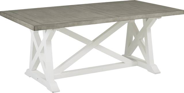 Hilton Head White Trestle Dining Table - Thumbnail - Image 1