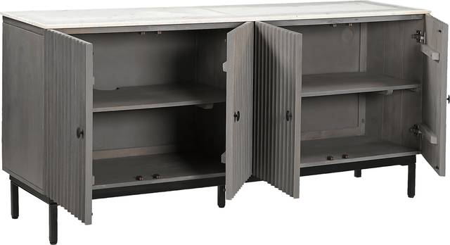 Hilyave Gray 4 Door Credenza - Thumbnail - Image 3