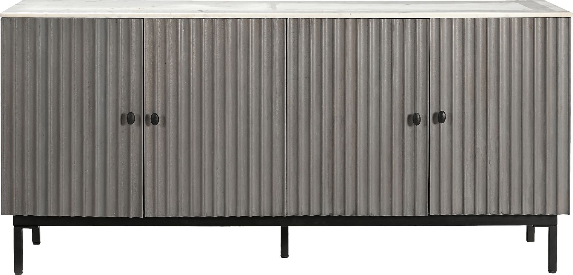 Hilyave Gray 4 Door Credenza - Image 4