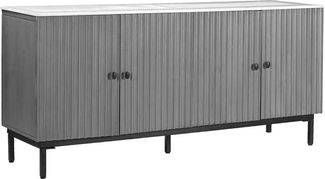 Hilyave Gray 4 Door Credenza - Thumbnail - Image 1