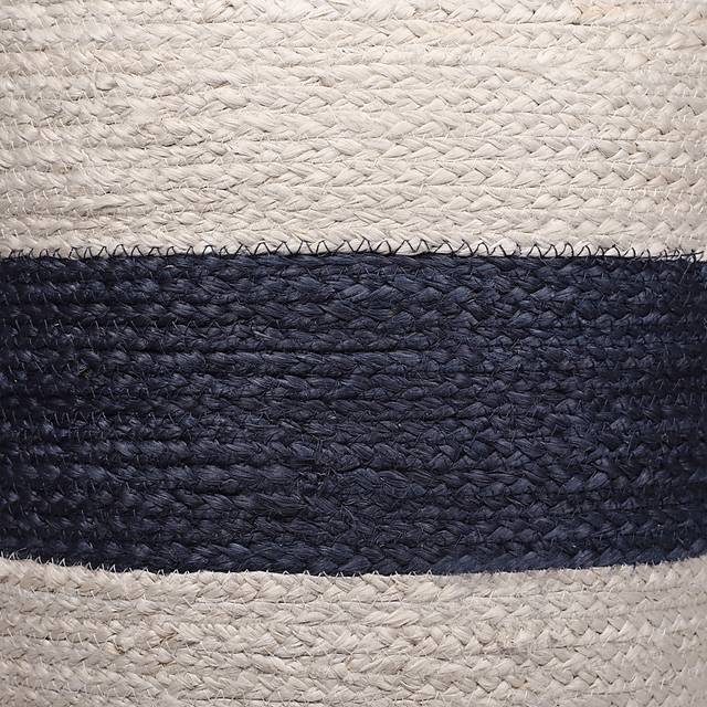 Himere White/Navy Pouf - Thumbnail - Image 3