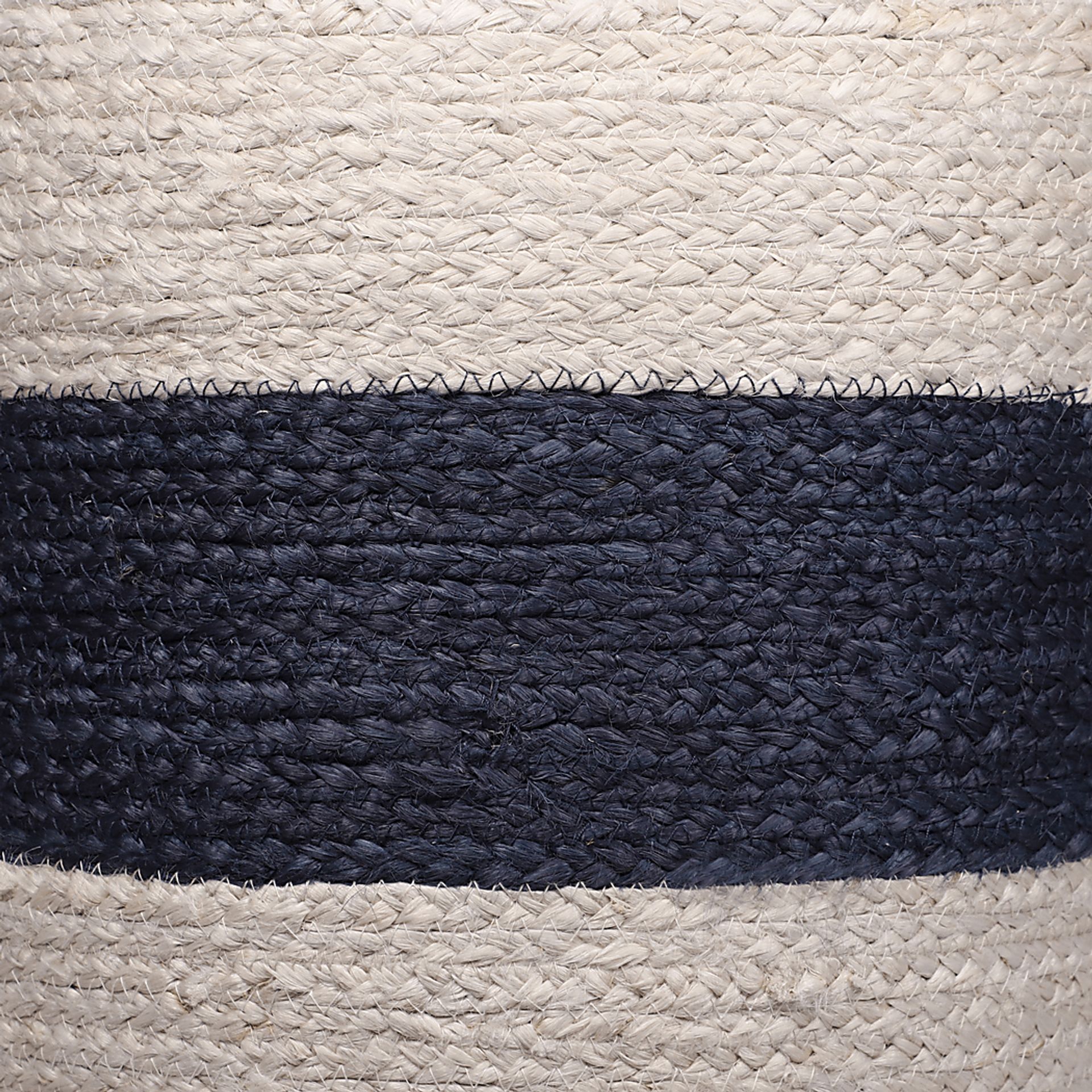 Himere White/Navy Pouf - Image 3