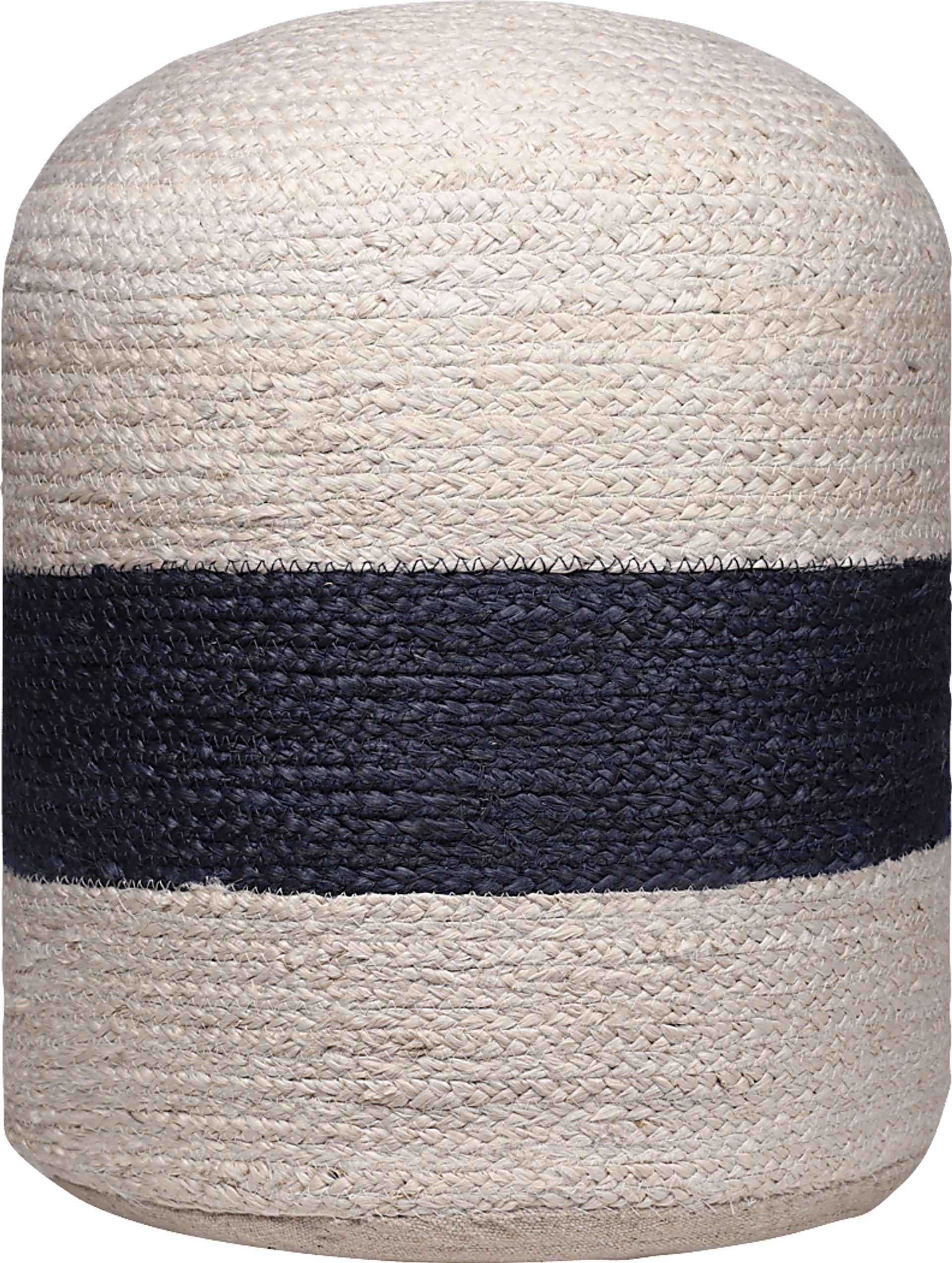 Himere White/Navy Pouf - Image 1