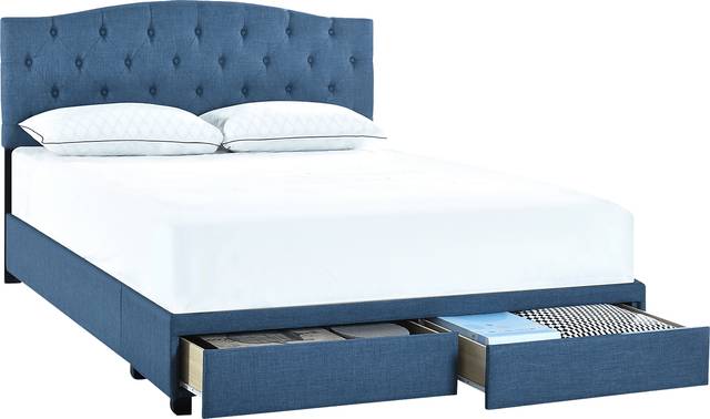 Hinesville Blue Queen Bed - Thumbnail - Image 4