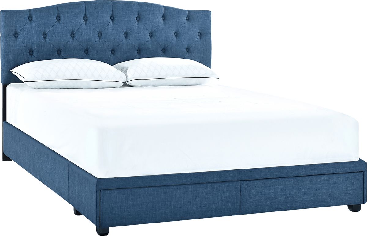 Hinesville Blue Colors Polyester Fabric Queen Bed - Rooms To Go