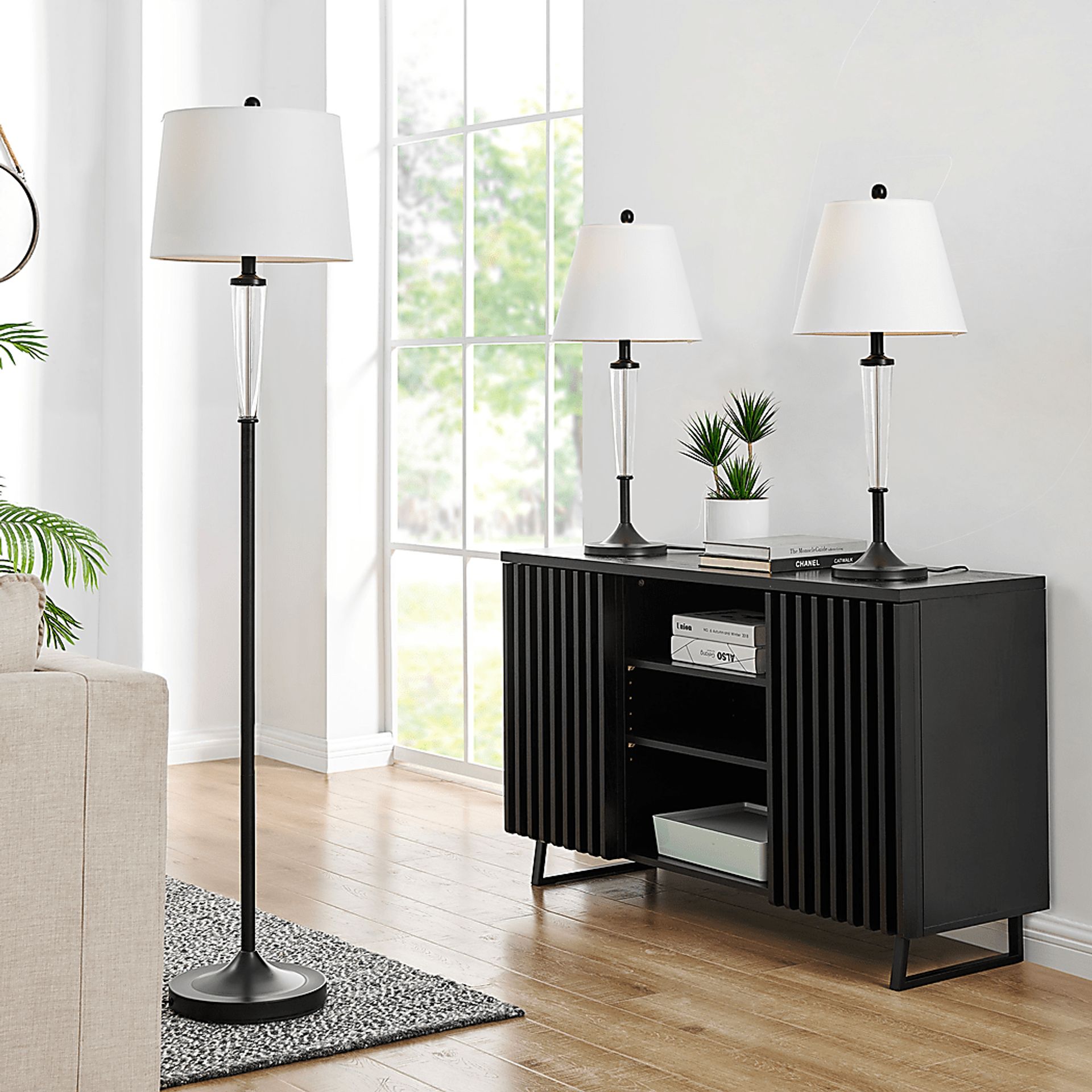 Hiniscus Peak Black Table Lamps, Set of 3 - Image 2