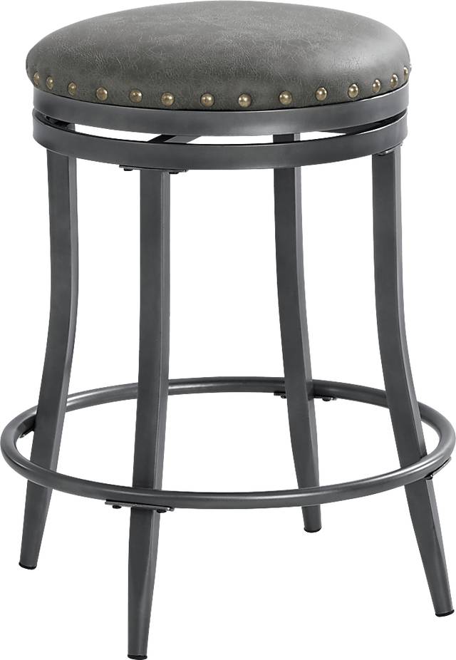 Hitchens Gray Swivel Bar Stool - Thumbnail - Image 1