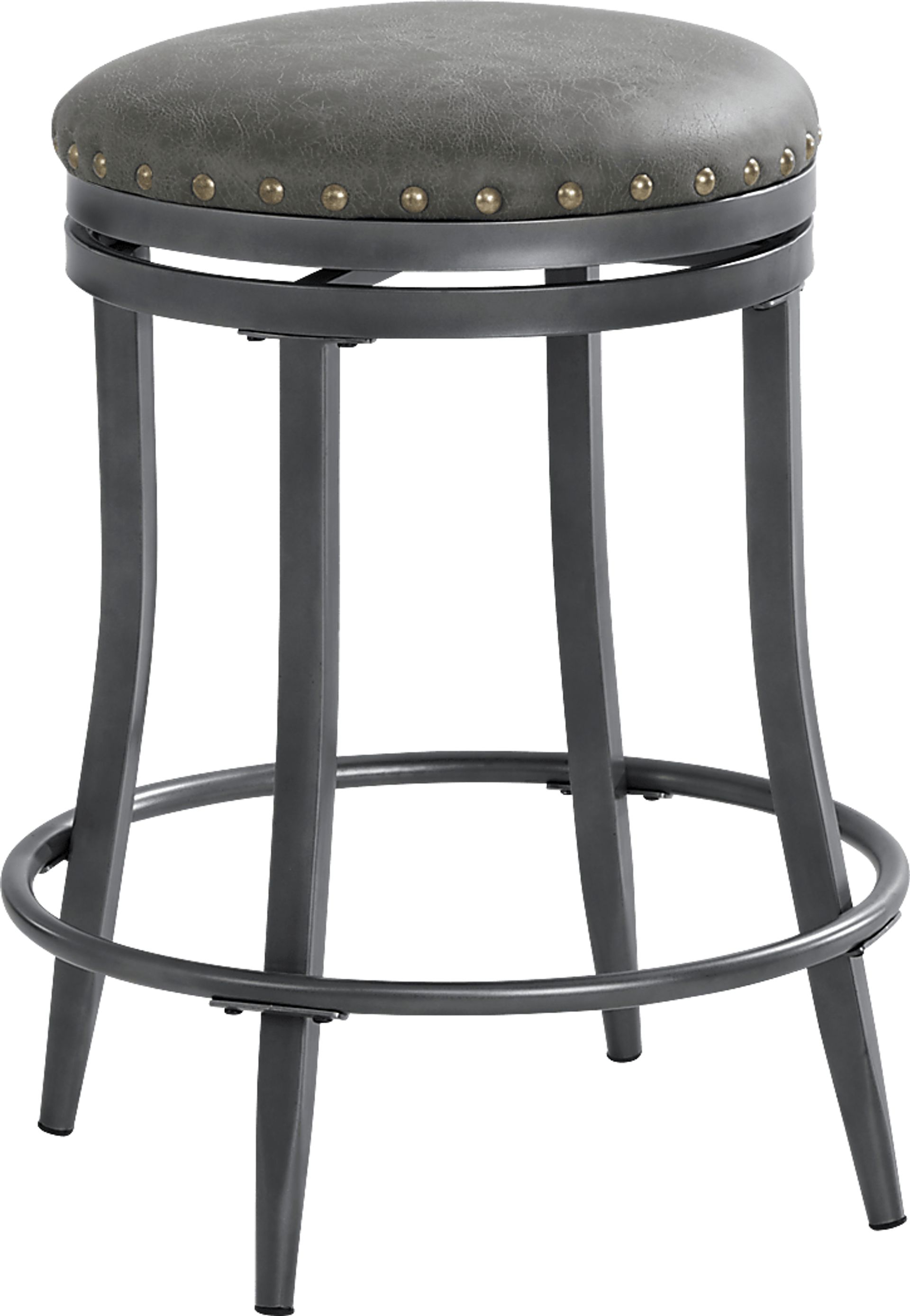 Hitchens Gray Swivel Bar Stool - Image 1