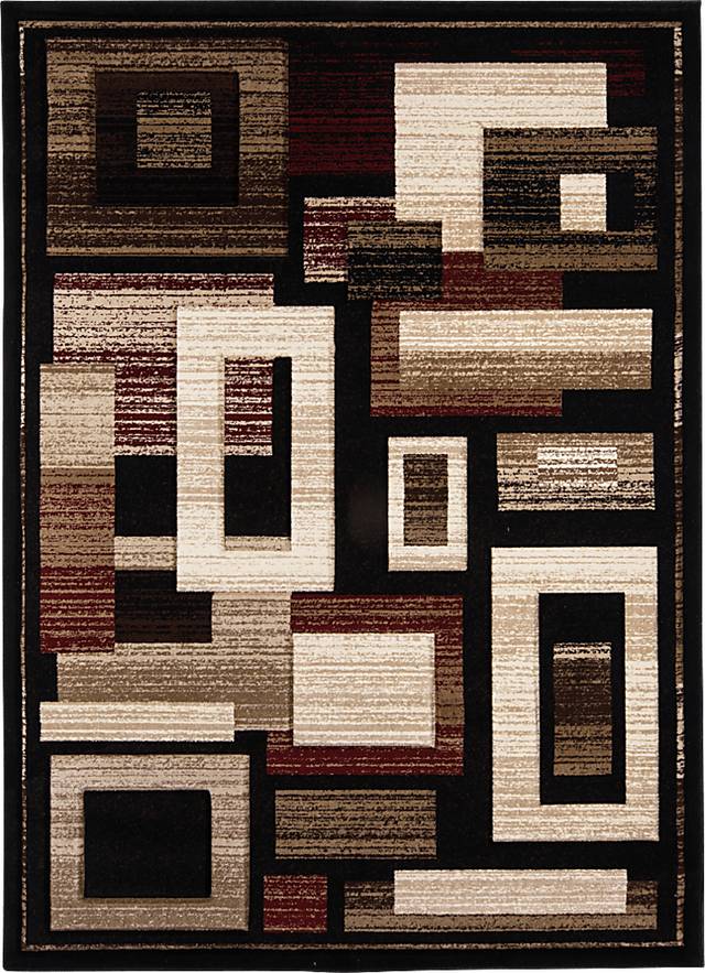 Hobert Black 5' x 7'3 Rug - Thumbnail - Image 1