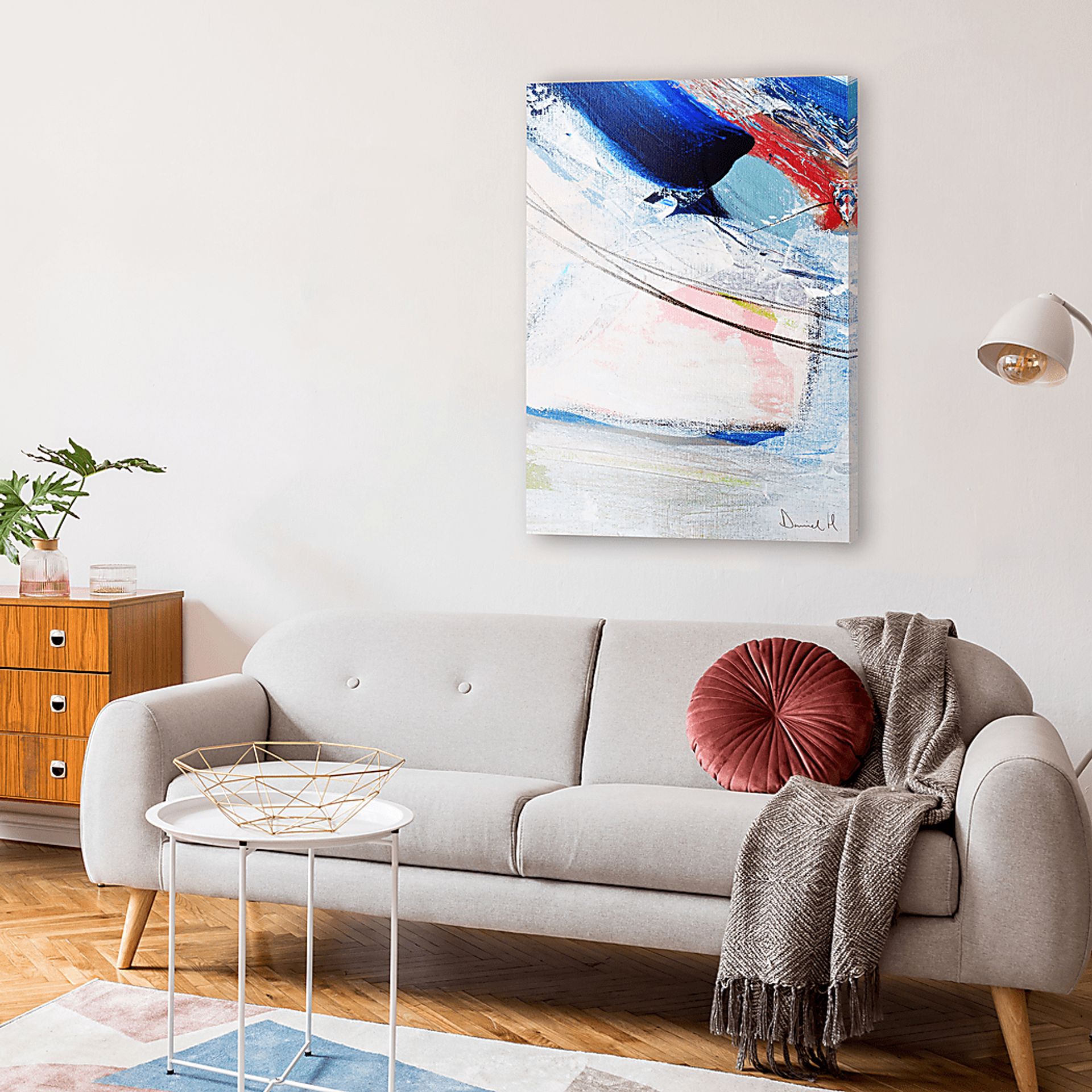 Hoctor Blue Canvas Wall Art - Image 2