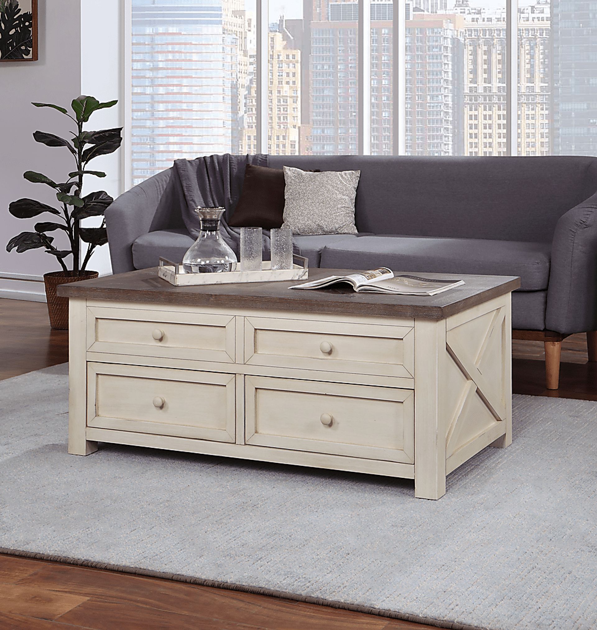 Hoege Cream Lift-Top Cocktail Table - Image 5