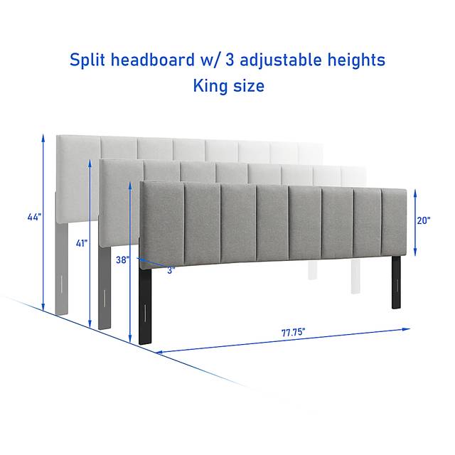 Hokuao Light Gray King Headboard - Thumbnail - Image 6