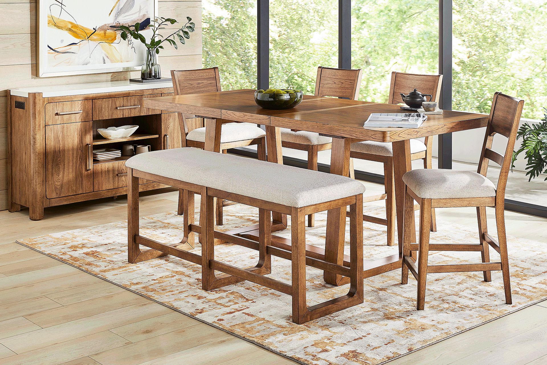 Holden Brown 6 Pc Counter Height Dining Room with Bench - Image 1