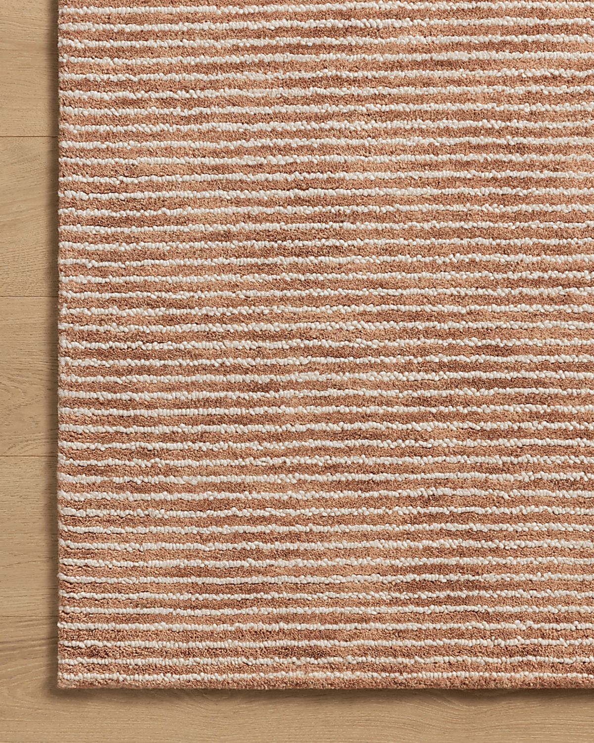 Holladay Terracotta Orange Wool Fabric Rug | Rooms to Go