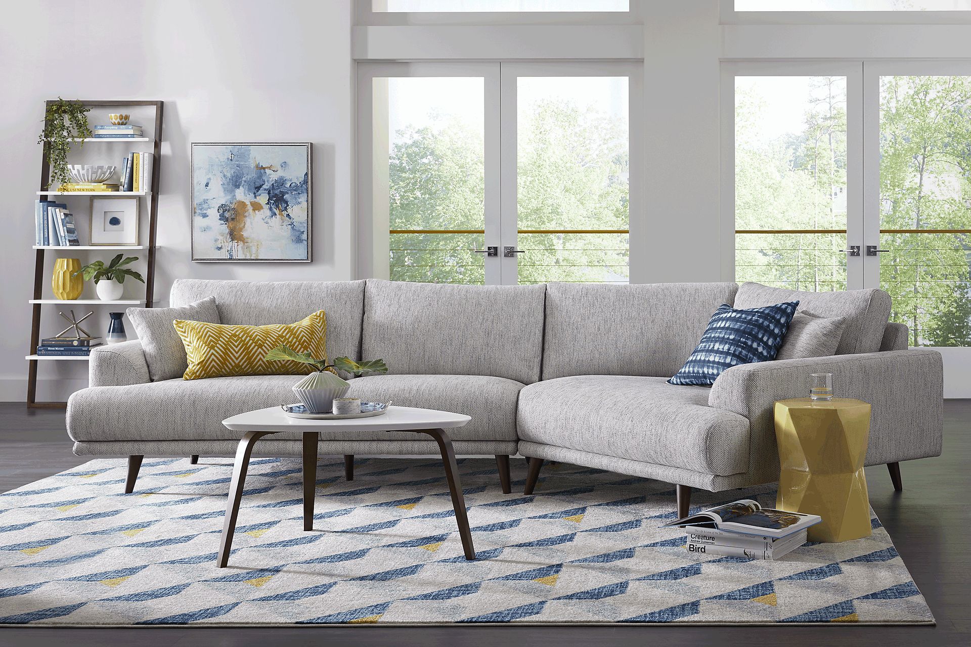 Holland Hill Gray 5 Pc Sectional Living Room - Image 1