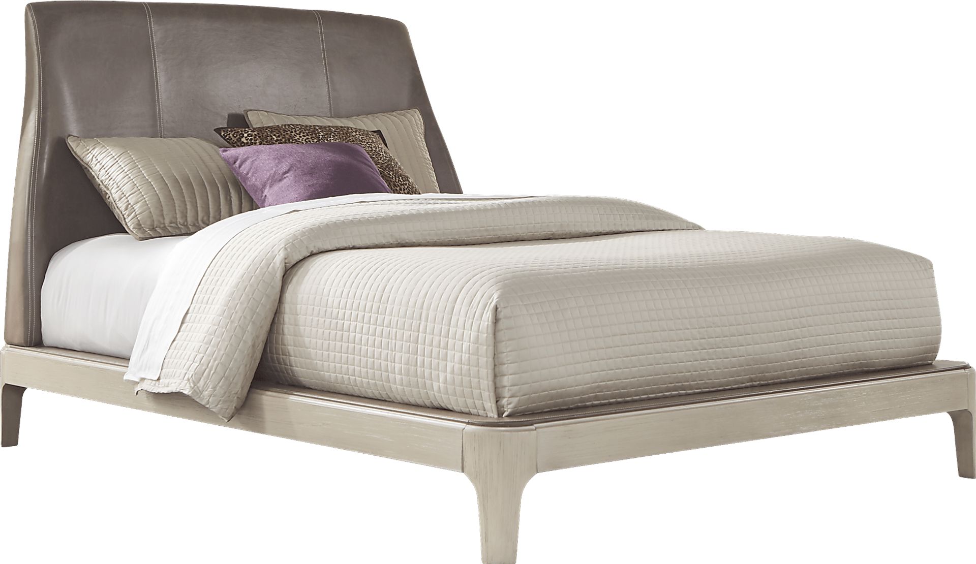 Holliston Gray 3 Pc Queen Upholstered Bed - Image 2