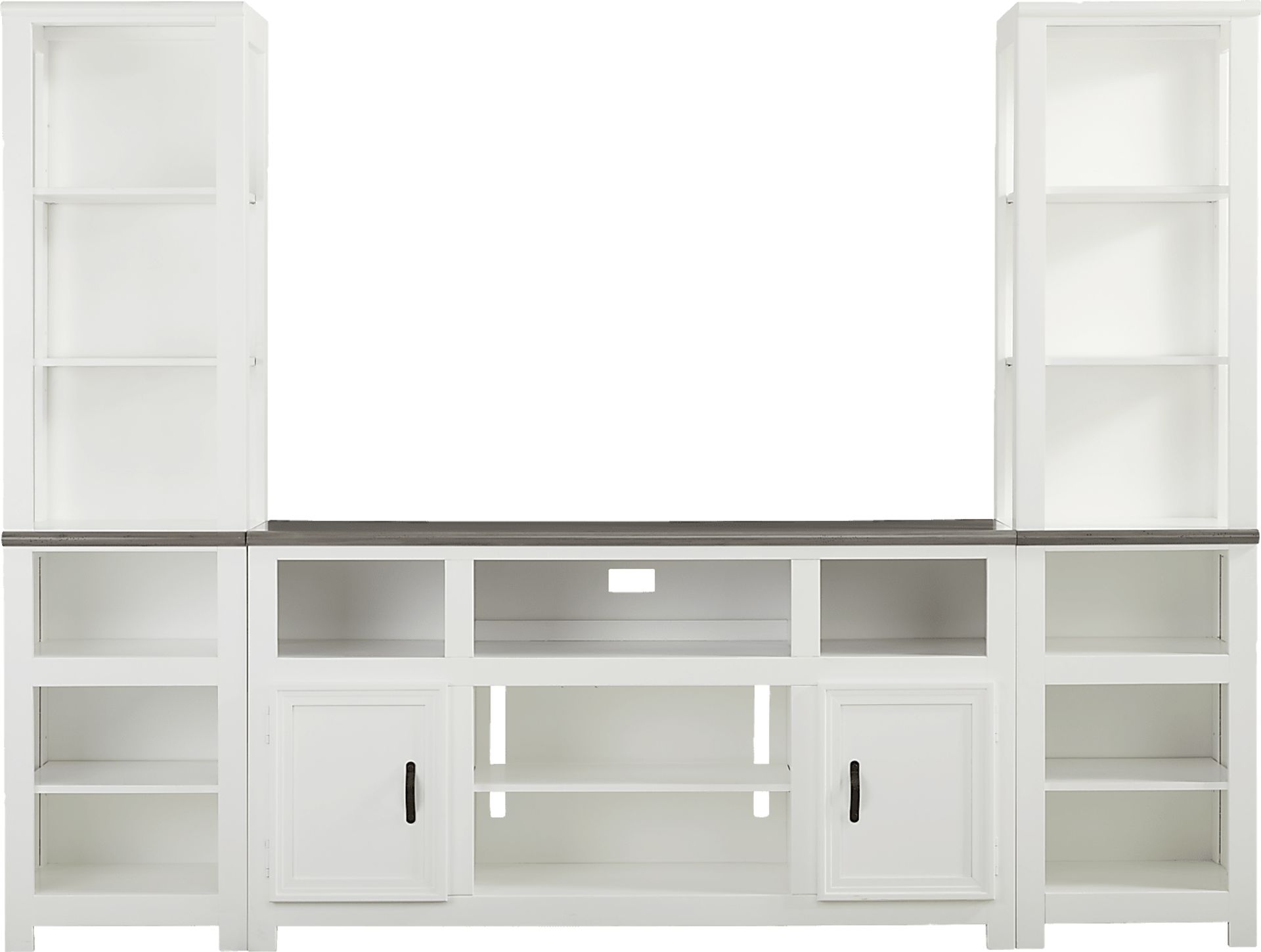 Hollow Ridge White 3 Pc Wall Unit with 63 in. Console - Image 1
