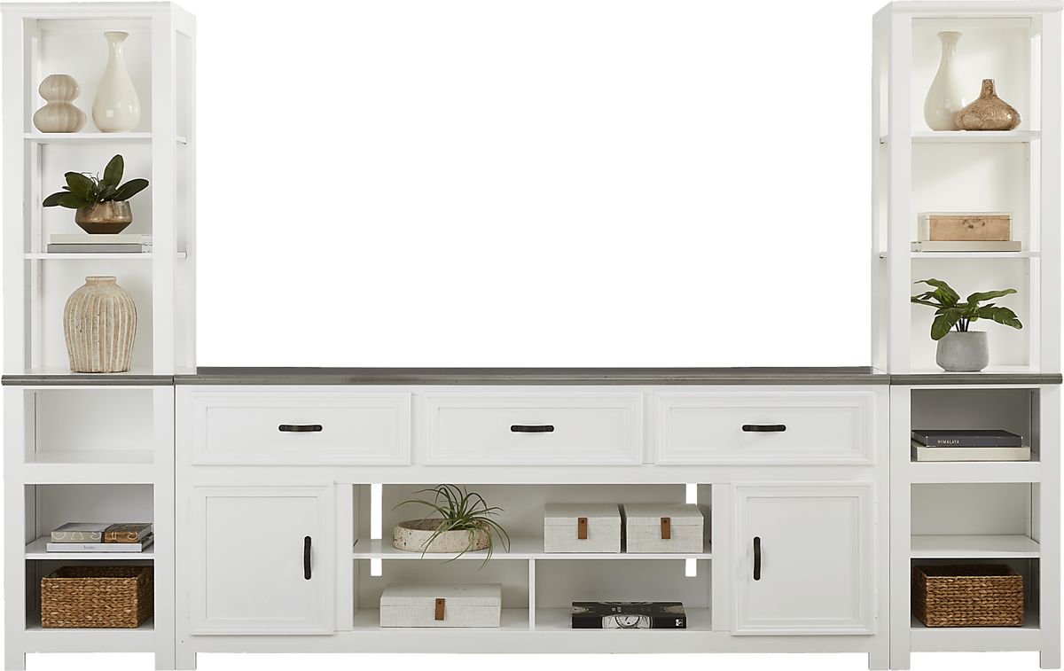 Hollow Ridge White 3 Pc Wall Unit | Rooms to Go