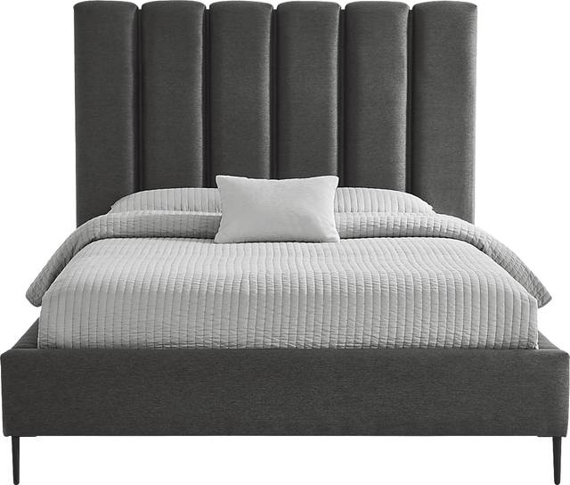 Holloway Dark Gray 3 Pc Queen Platform Bed - Thumbnail - Image 1
